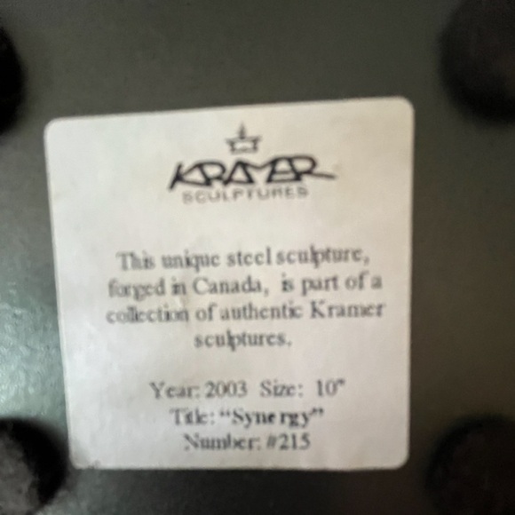 Limited Edition “Synergy” Steel Sculpture Kramer - Picture 2 of 4